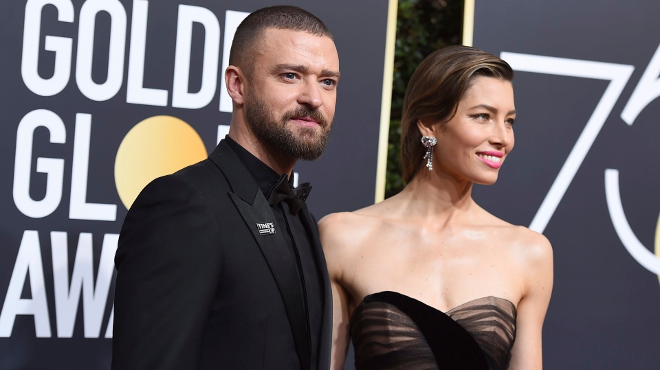 Jessica Biel and husband Justin Timberlake wear black attires at Golden Globes supporting Time’s Up